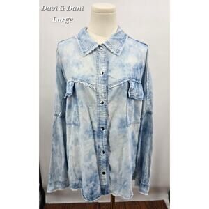 Dani & Davi Festival Indie Boho Tie Dye Button Down Peace Jacket